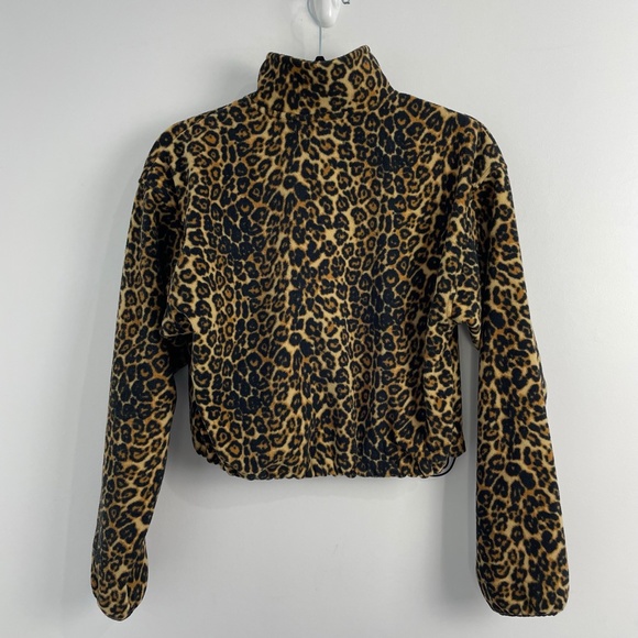 Aritzia TNA Lena Leopard Half Zip Fleece Sweater Sz XS - Picture 12 of 12
